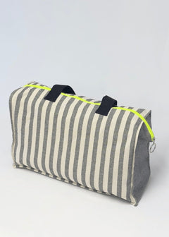 Gray Stripes Medium Travel Bag