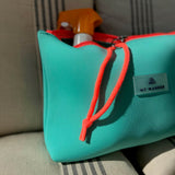 Sac à main en néoprène turquoise